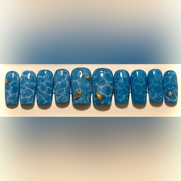 Pool Time | Hand painted nails | Custom press on nails - Picture 2 of 4
